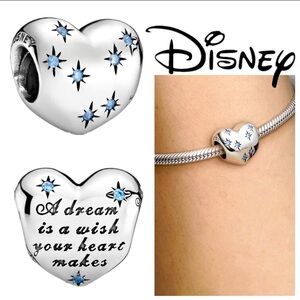 NWOT RARE Pandora xDisney Cinderella Heart “A Dream Is A Wish Your Heart Makes”